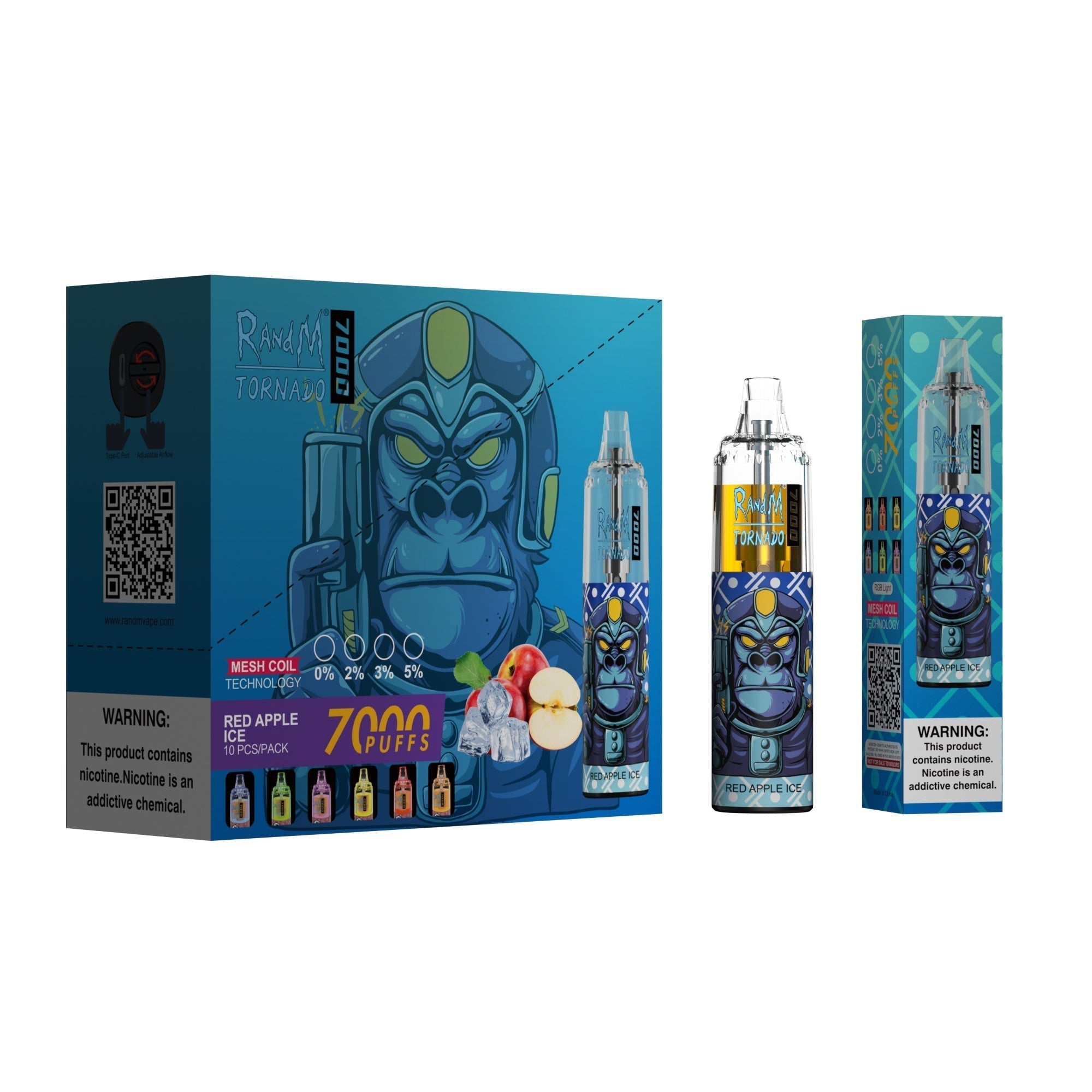 RAndM Tornado 7000 Puffs Wegwerp Vape (Doos van 10)